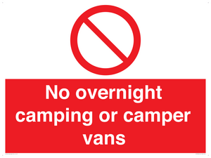 No overnight camping or camper vans